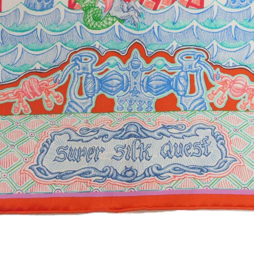 HERMES Authentic Red Silk Scarf - Picture 2 of 11